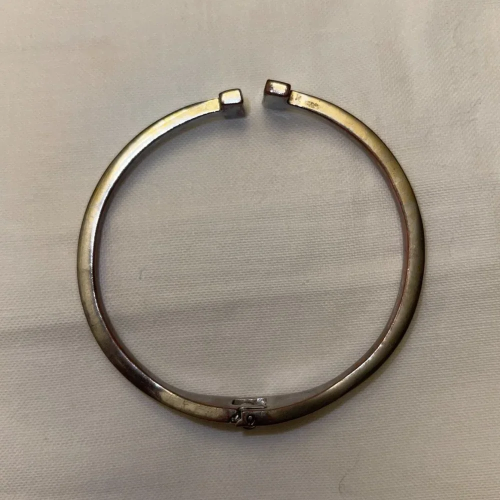 Gold Toned Double T Open Cuff Bracelet